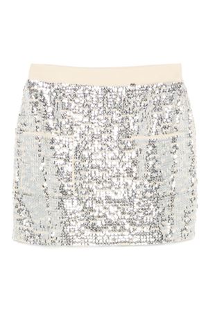 gonna in tessuto argento N°21 KIDS | N2106RN04570N720
